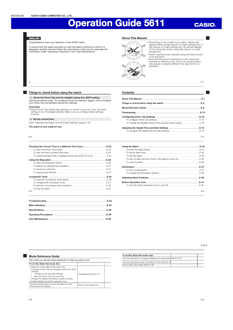 Página 1 del manual Manual de usuario Casio G-Shock GA-2110SU-3AER