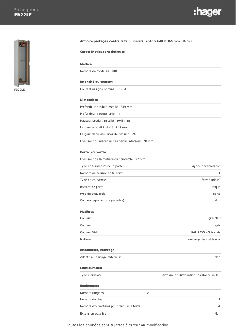 Image de la première page du manuel de l'appareil FB22LE