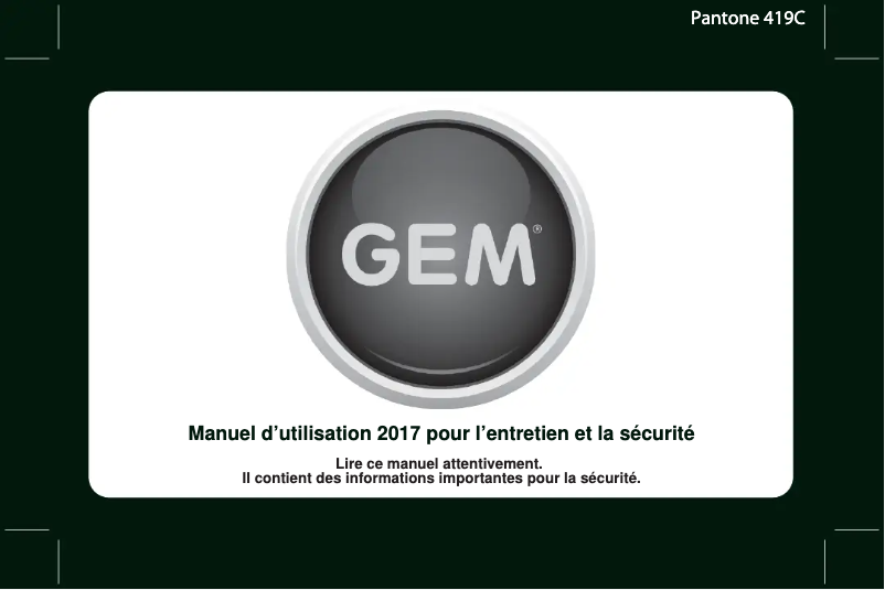 Page 1 de la notice Manuel utilisateur GEM eM1400 INTL (2017)