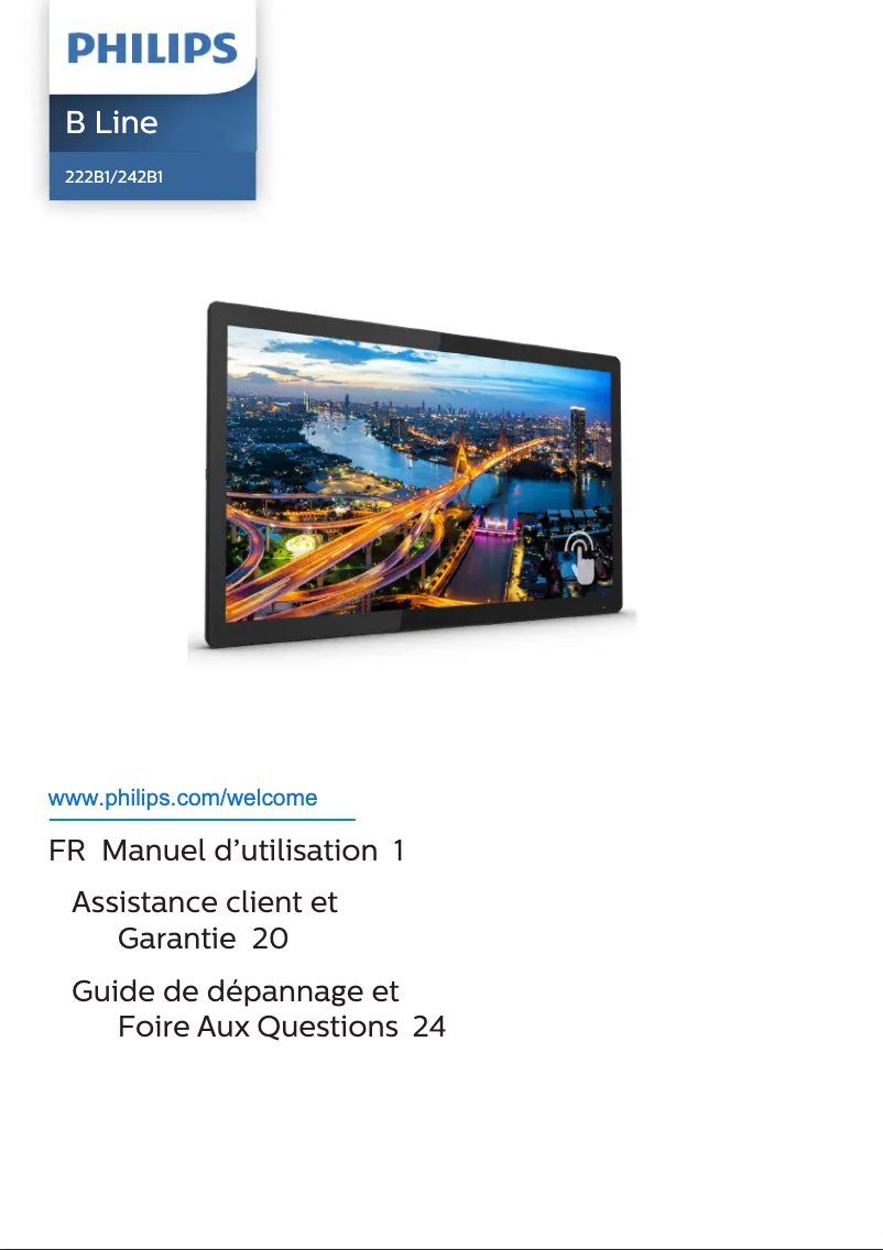 Page 1 de la notice Manuel utilisateur Philips B Line 222B1TFL