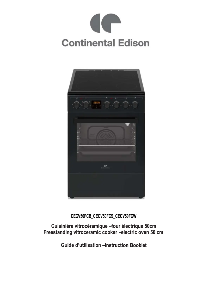 Page n°1 - Manuel utilisateur Continental Edison CECV50FCB
