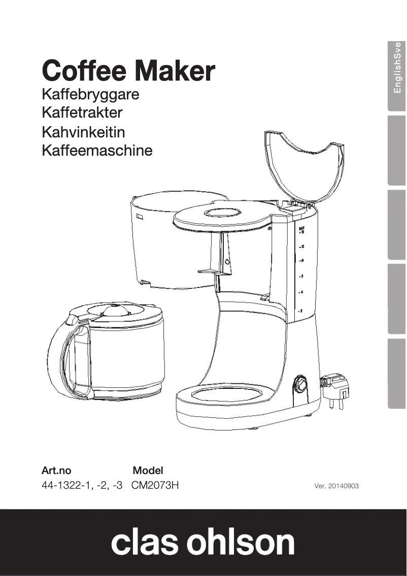 Page 1 de la notice Manuel utilisateur Clas Ohlson CM2073H