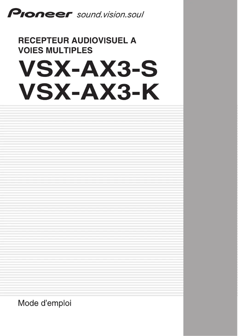 Page n°1 - Manuel utilisateur Pioneer VSX-AX3-K