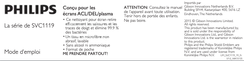 Image de la première page du manuel de l'appareil Care SVC1119C