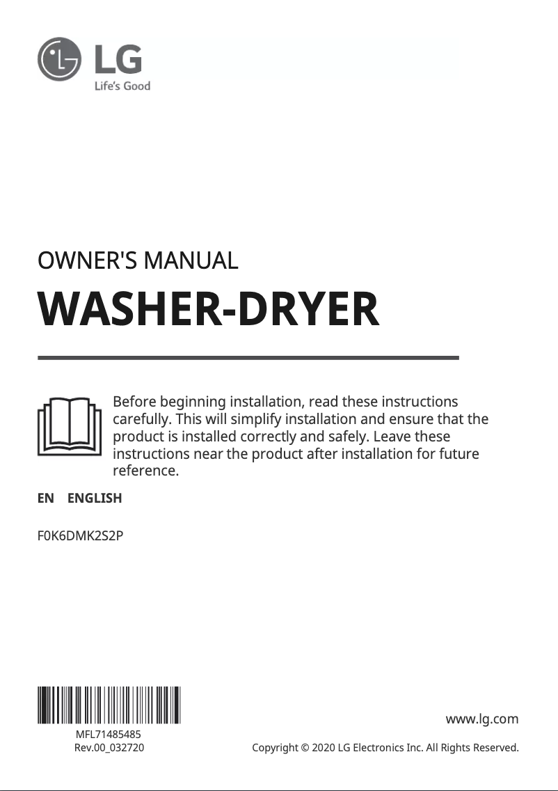 Page n°1 - Manuel utilisateur LG F0K6DMK2S2P