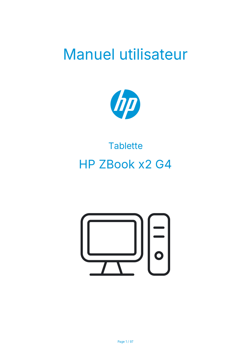 Image de la première page du manuel de l'appareil ZBook x2 G4