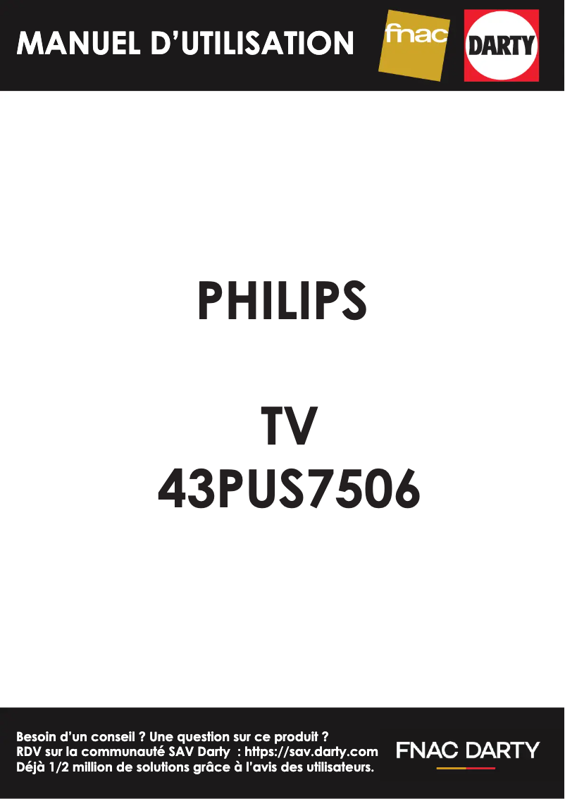Page 1 de la notice Manuel utilisateur Philips 43PUS7506