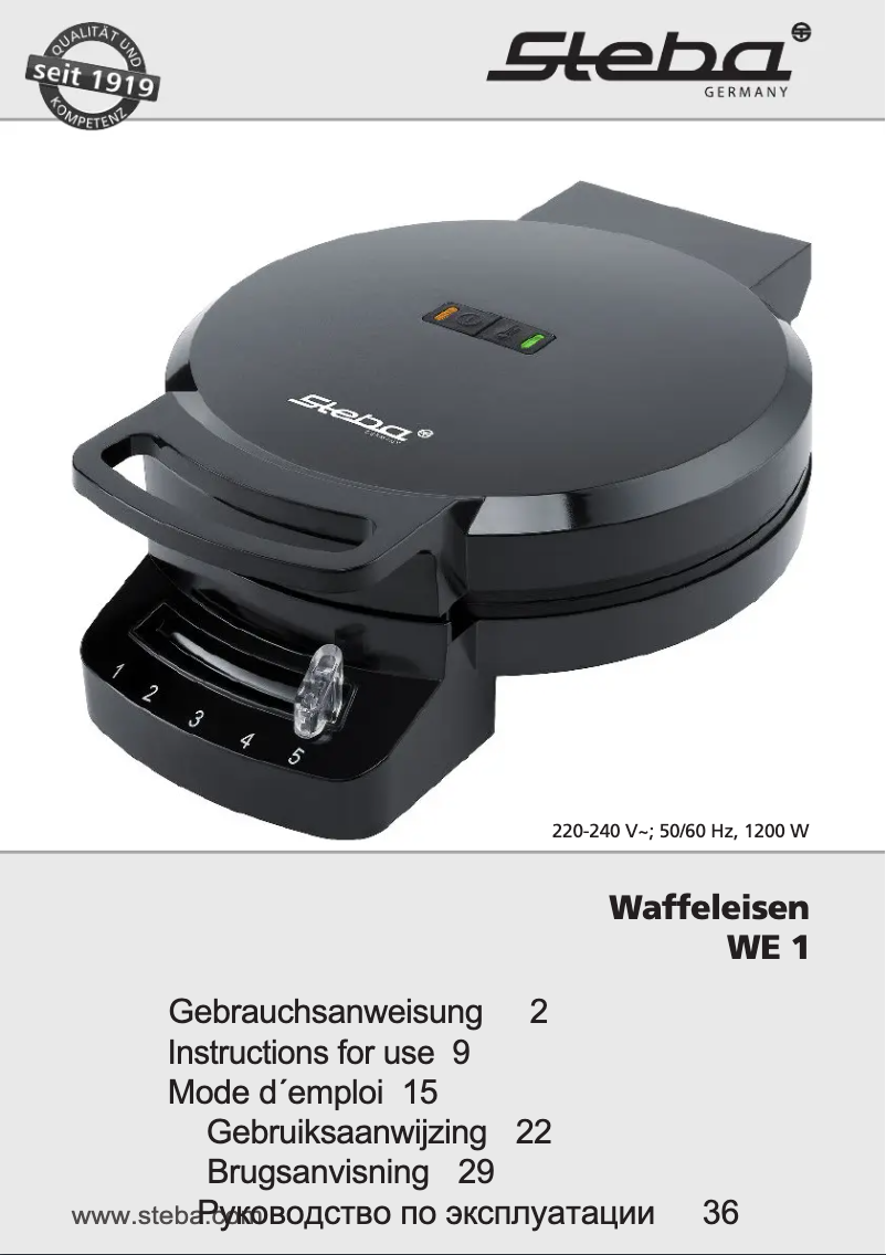 Page 1 de la notice Manuel utilisateur Steba WE 1