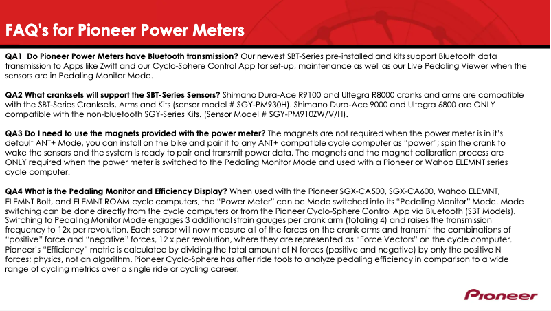 Page n°1 - FAQ Pioneer SGY-PMRTC