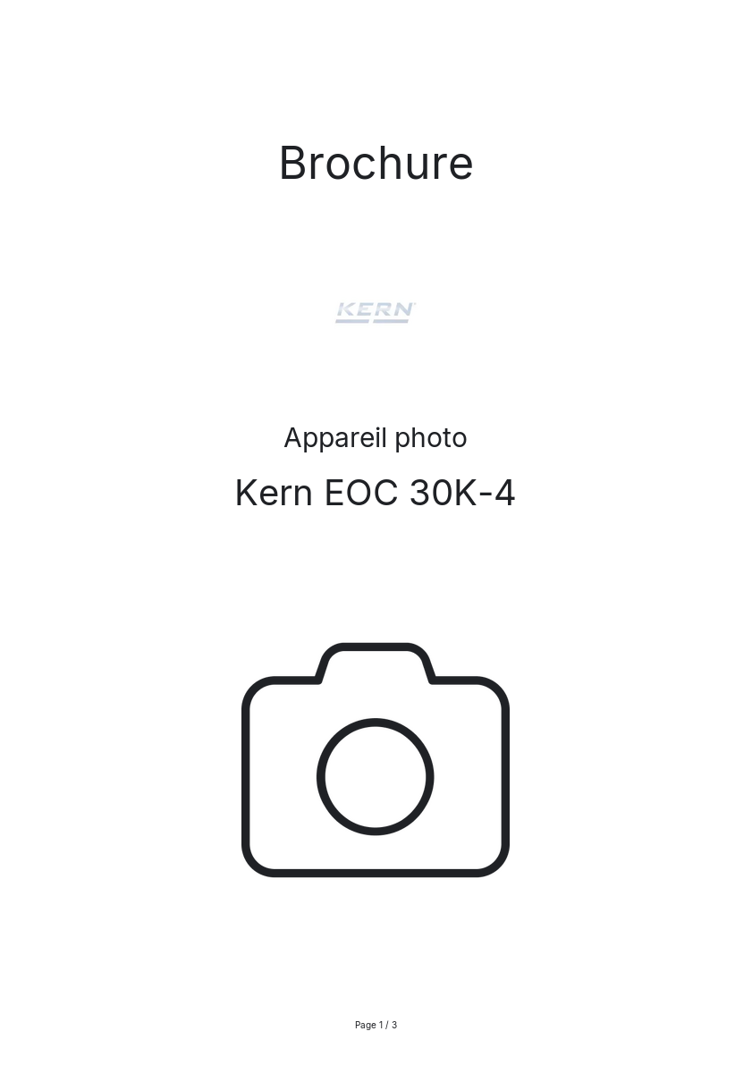 Image de la première page du manuel de l'appareil EOC 30K-4