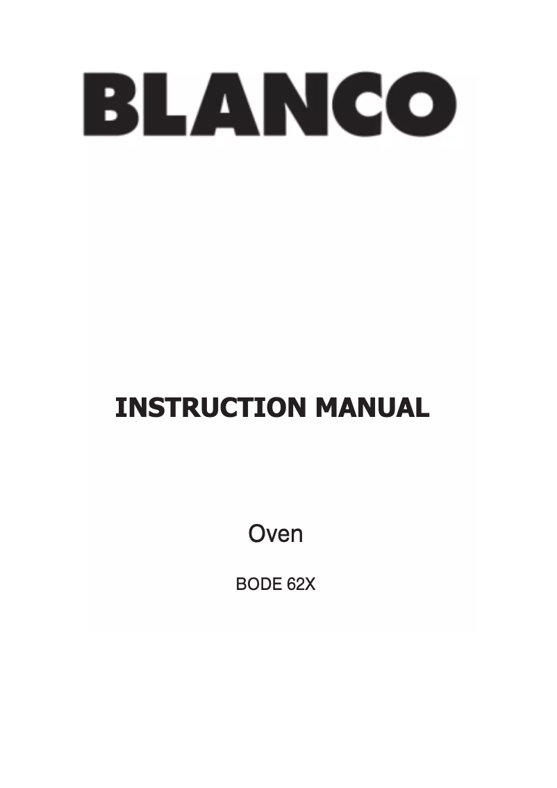 Page n°1 - Manuel utilisateur BLANCO BODE62X