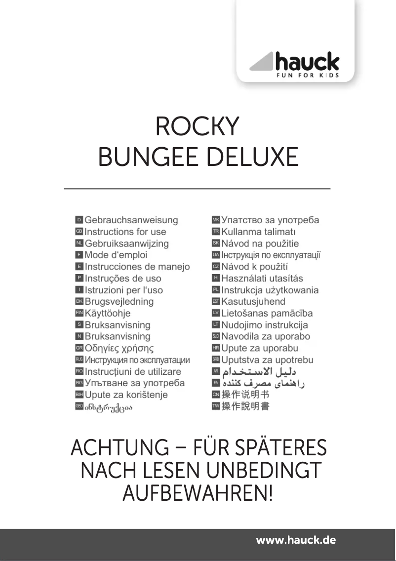 Image de la première page du manuel de l'appareil Bungee Deluxe