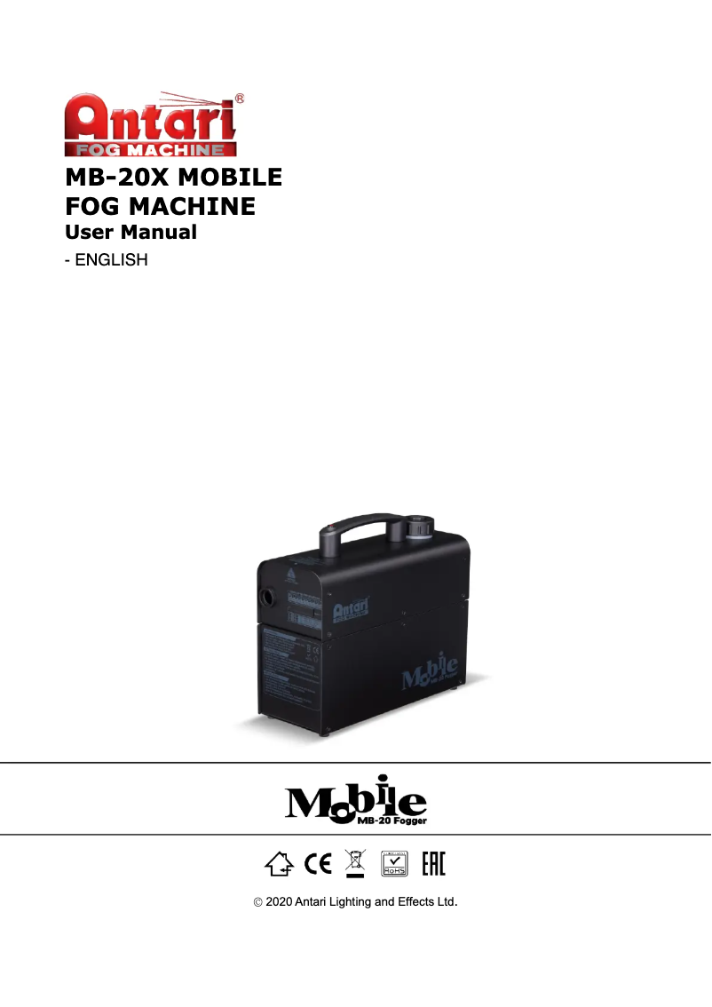 Image de la première page du manuel de l'appareil MB-20X