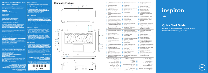Page n°1 - Guide d'installation Dell Inspiron 14z