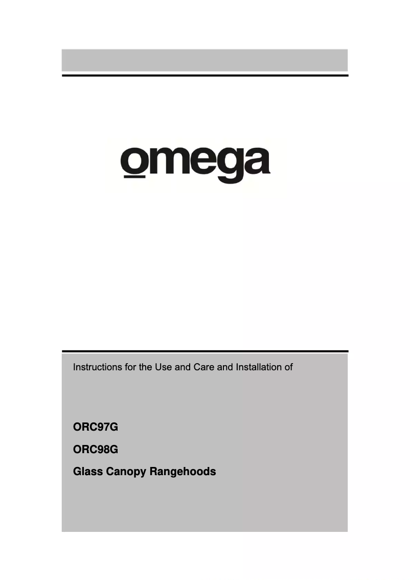 Page 1 de la notice Manuel utilisateur Omega ORC98G