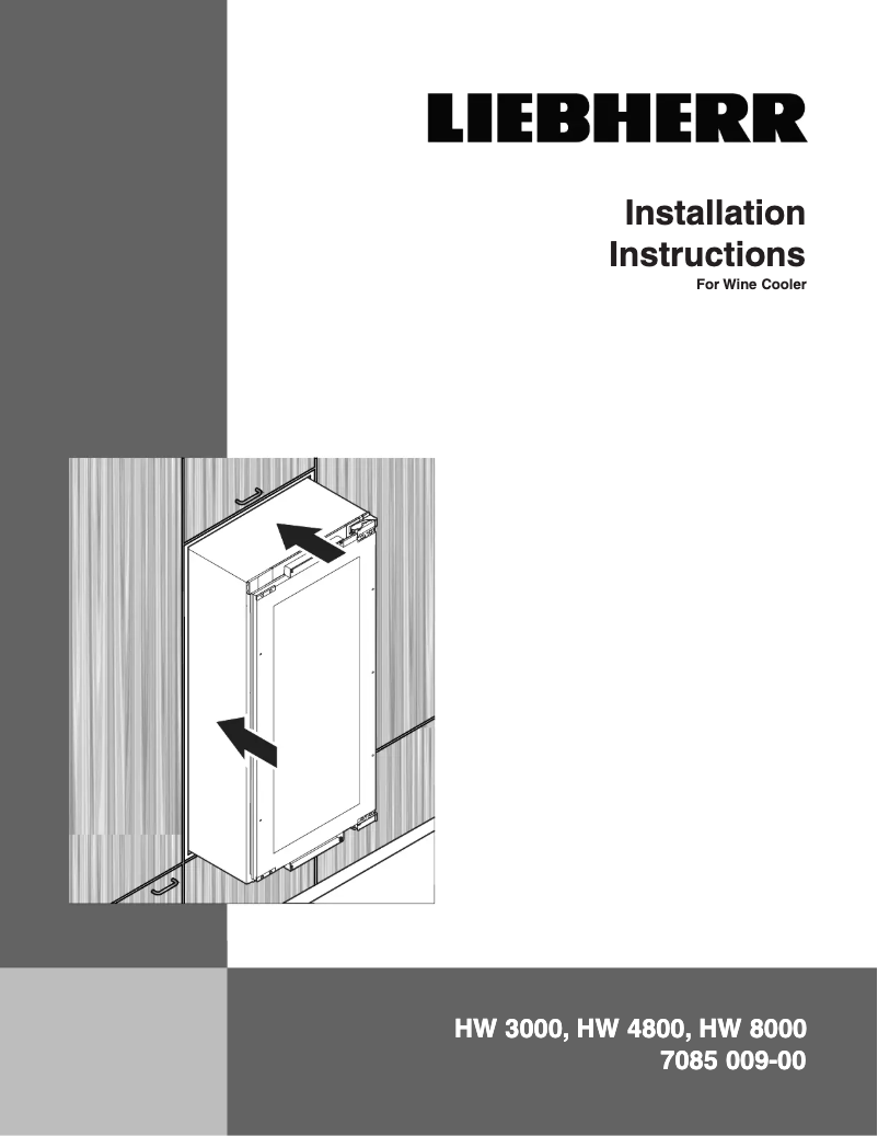 Page 1 de la notice Guide d'installation Liebherr HW 3000