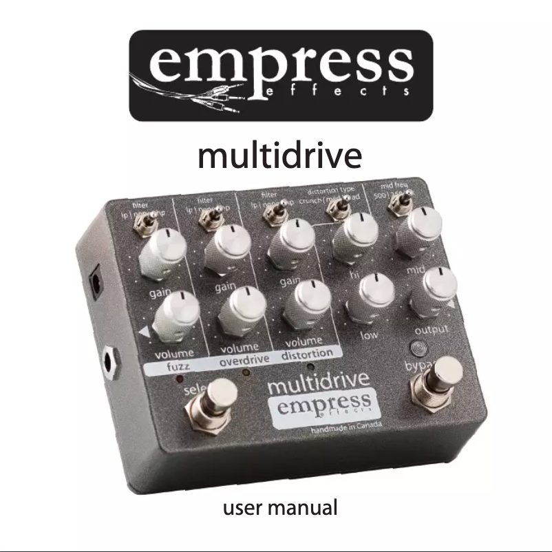 Page 1 de la notice Manuel utilisateur Empress Effects Multidrive
