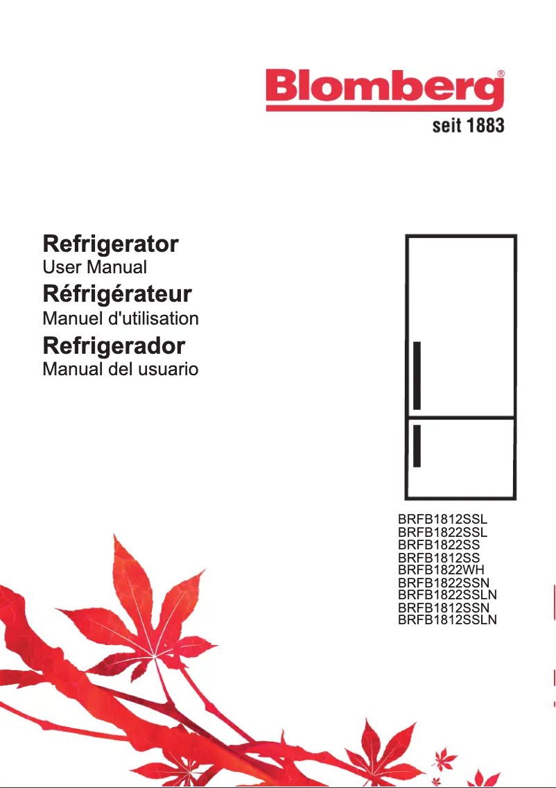 Page n°1 - Manuel utilisateur Blomberg BRFB 1812 SS