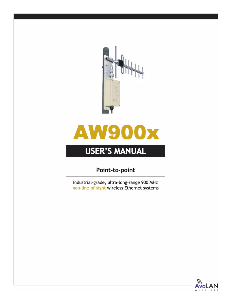 Page n°1 - Manuel utilisateur AvaLAN AW900x