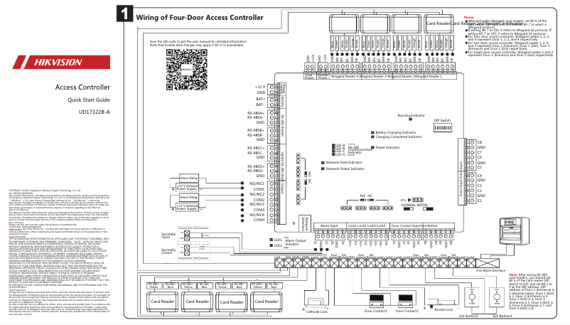 Page 1 de la notice Guide de démarrage rapide Hikvision DS-K2601T