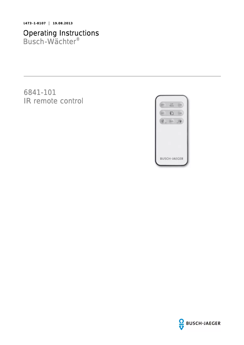 Page 1 de la notice Manuel utilisateur Busch-Jaeger 6841-101