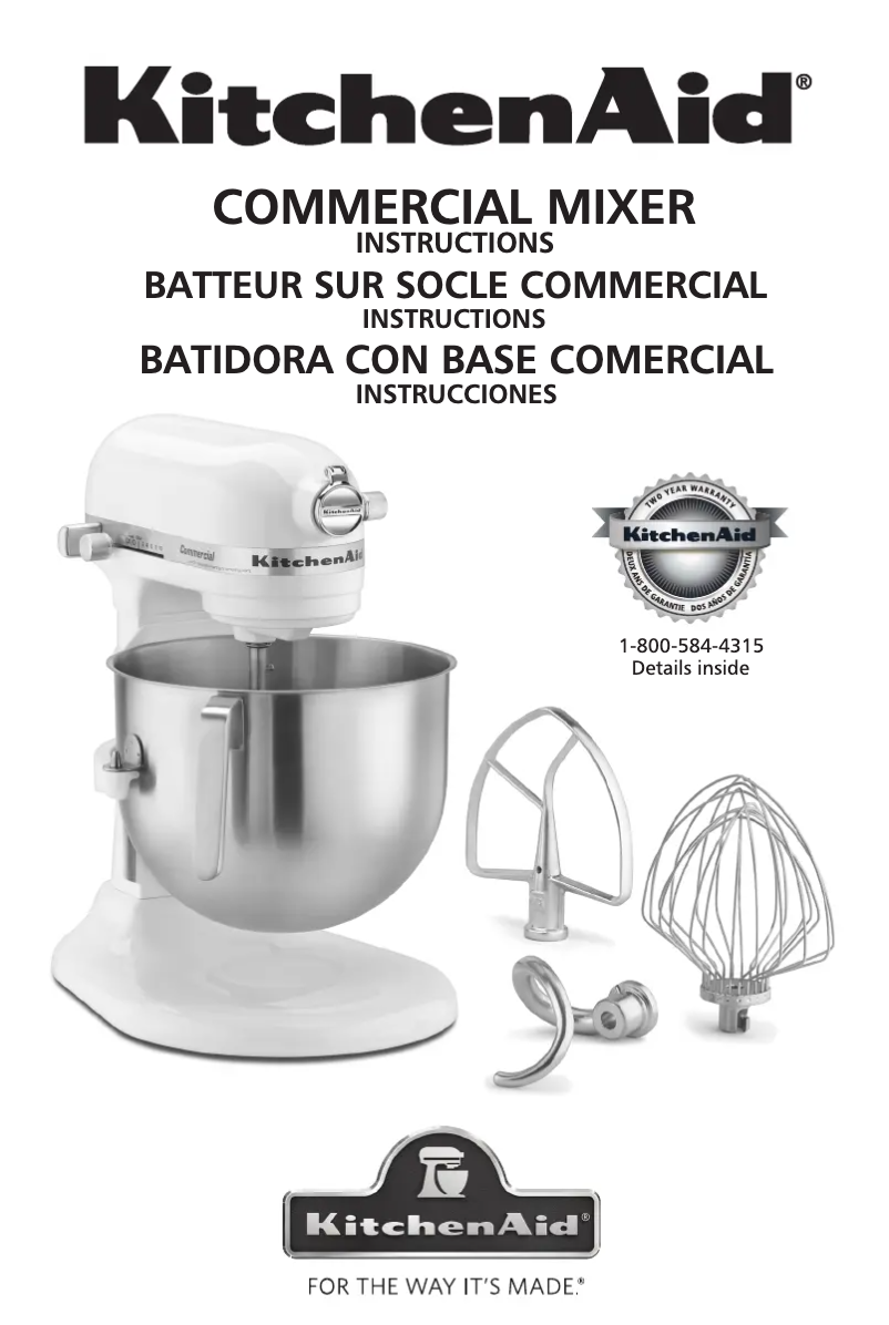 Page 1 de la notice Manuel utilisateur KitchenAid RKSM7990OB