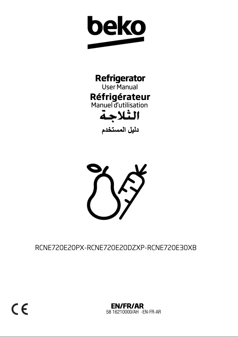 Page 1 de la notice Manuel utilisateur Beko RCNE720E20DZXP