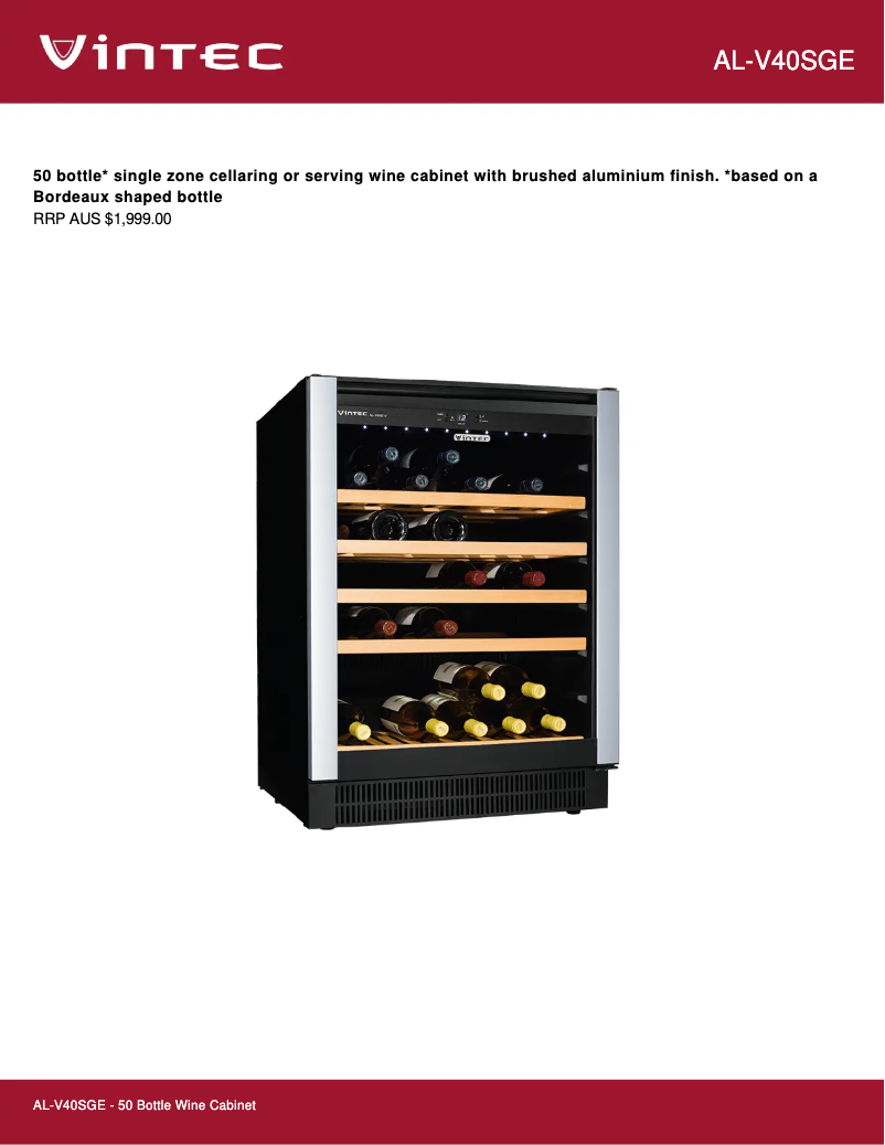 Image de la première page du manuel de l'appareil VIN40SGEALRH