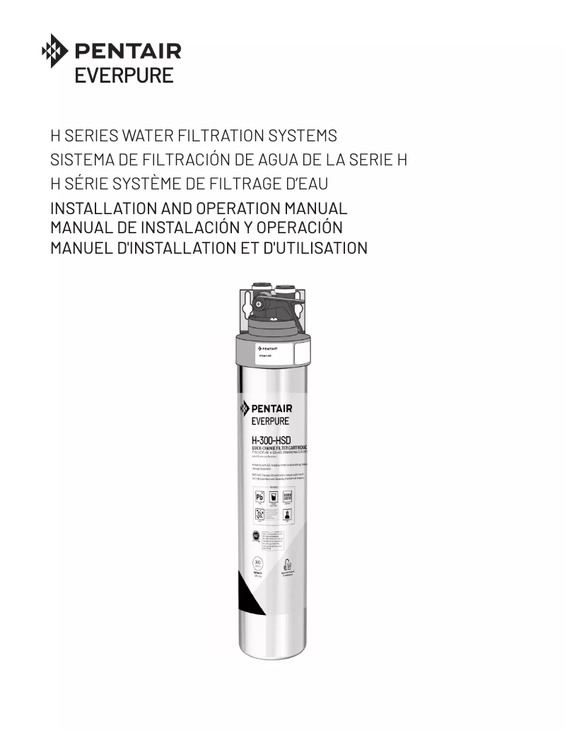 Page 1 de la notice Instructions / montage Everpure H-300-NXT