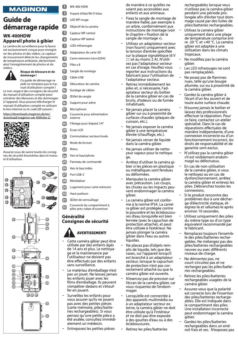Image de la première page du manuel de l'appareil WK-400 HDW