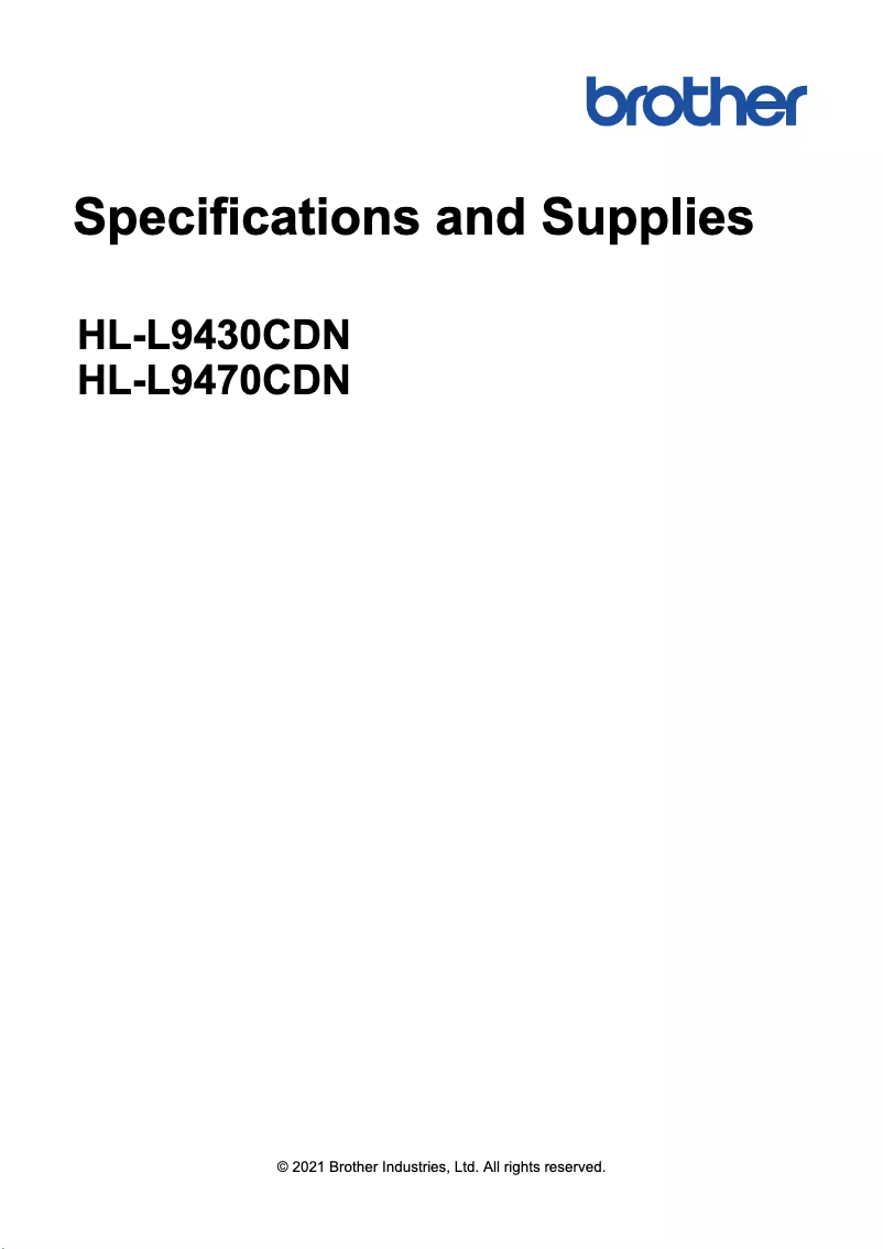 Image de la première page du manuel de l'appareil HL-L9470CDN