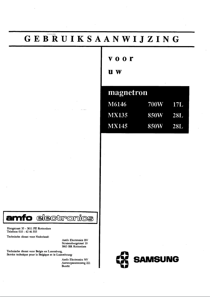 Page 1 de la notice Manuel utilisateur Samsung M6146