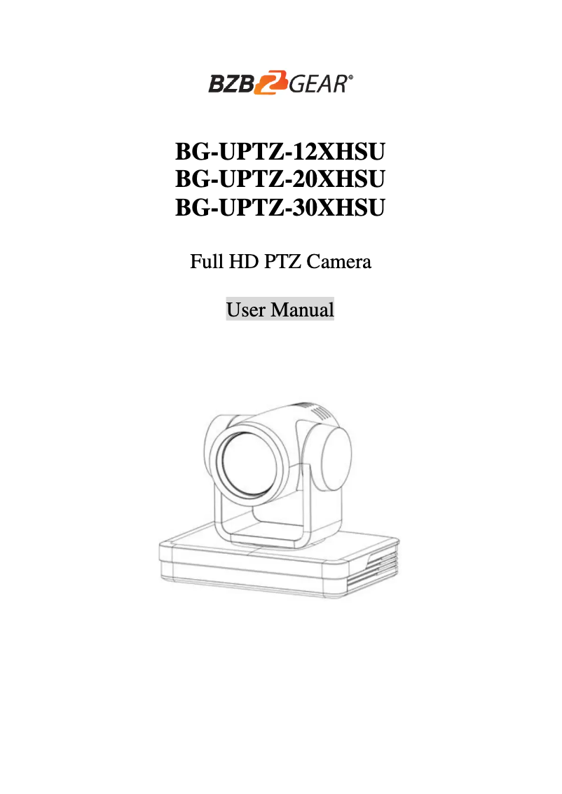 Page 1 de la notice Manuel utilisateur BZBGear BG-UPTZ-12XHSU