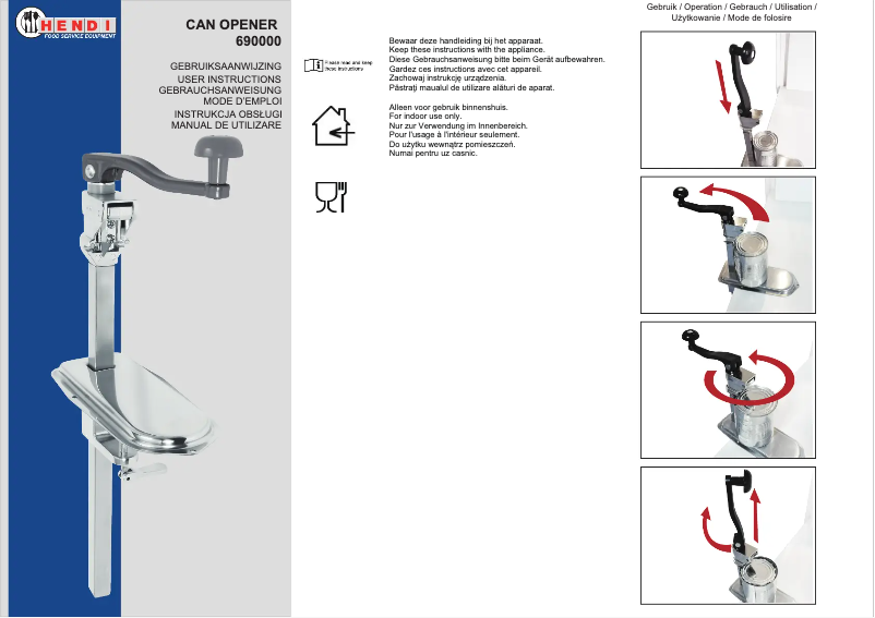 Page 1 de la notice Manuel utilisateur Hendi 690000