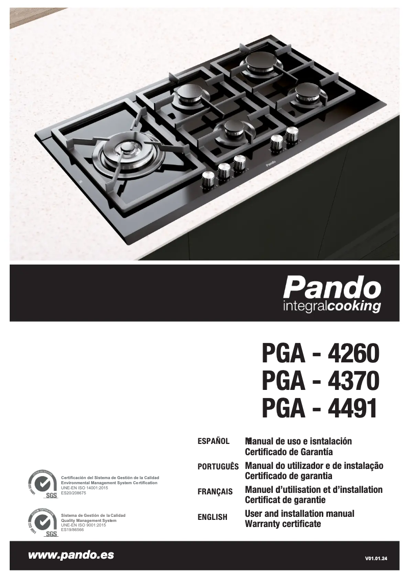 Page 1 de la notice Manuel utilisateur Pando PGA-4370
