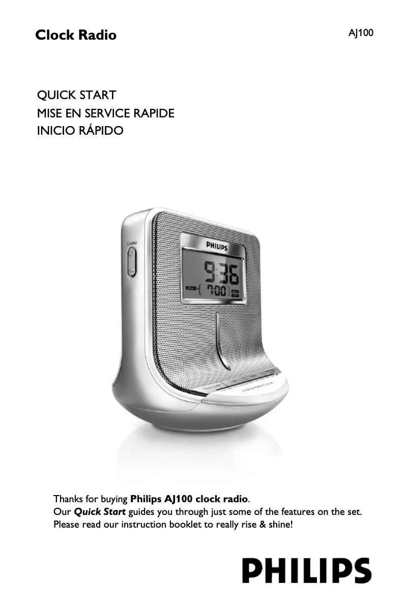 Página 1 del manual Guía de inicio rápido Philips AJ100