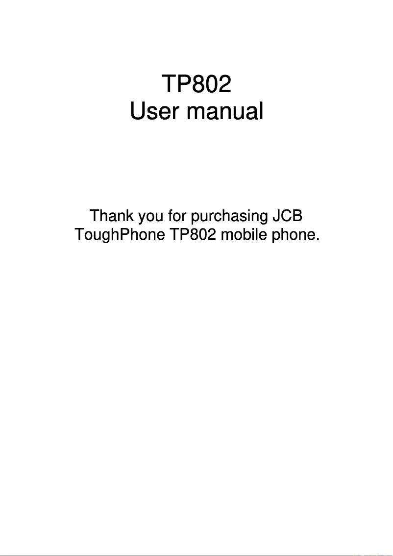 Image de la première page du manuel de l'appareil ToughPhone TP802