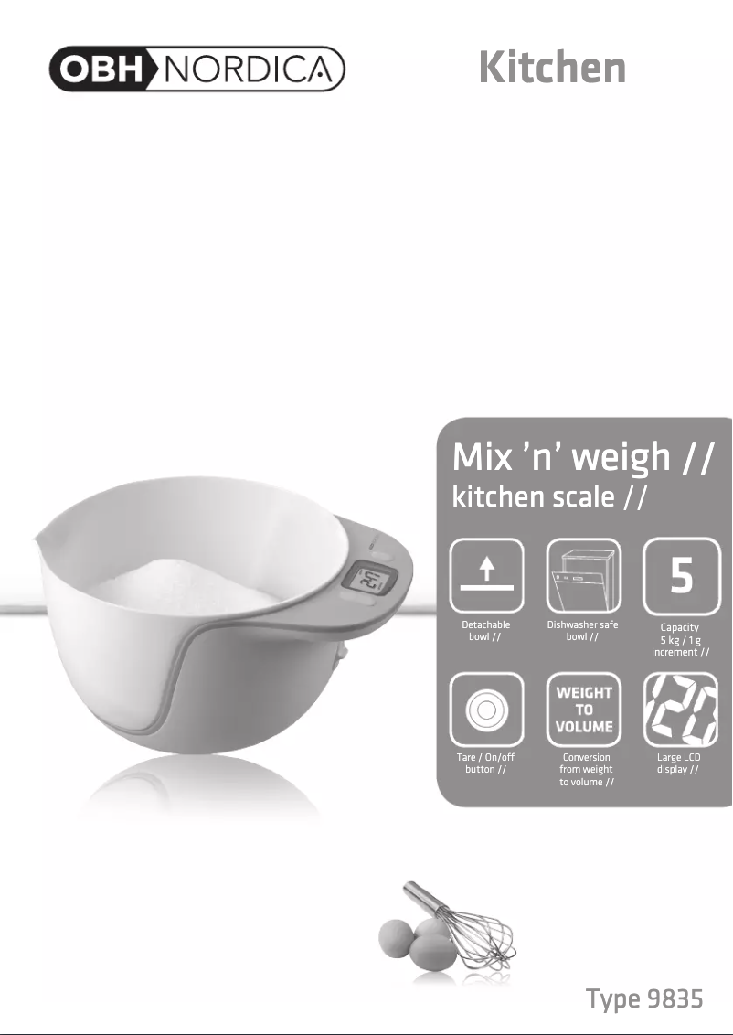 Image de la première page du manuel de l'appareil Mix 'n' Weigh 9835