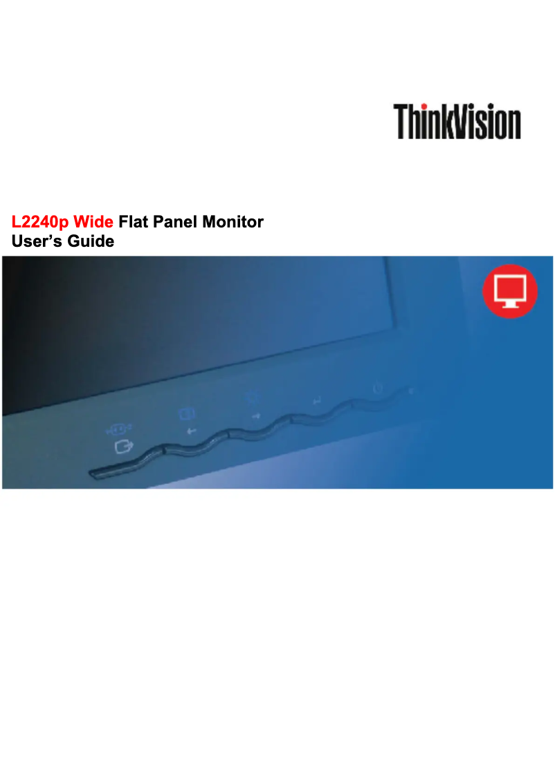 Page n°1 - Manuel utilisateur Lenovo ThinkVision L2240p