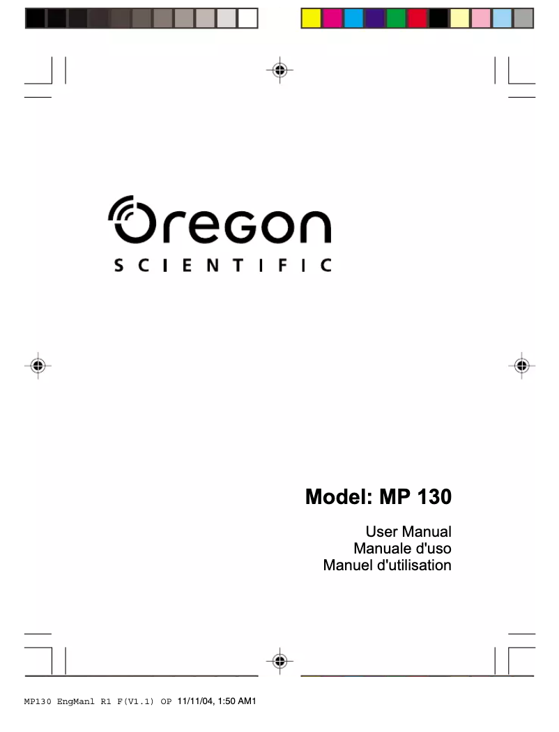 Page 1 de la notice Manuel utilisateur Oregon Scientific MP 130