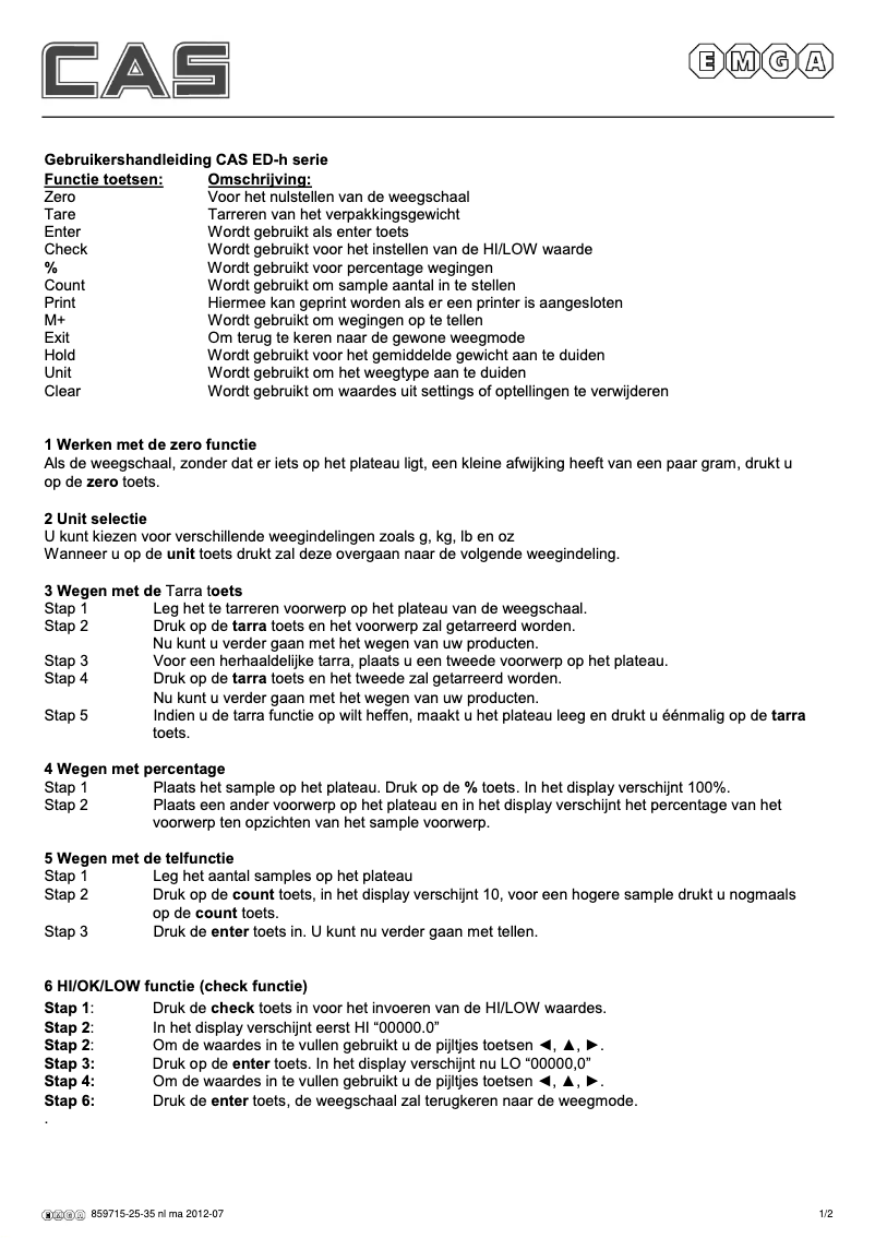 Page 1 de la notice Manuel utilisateur CAS 859725