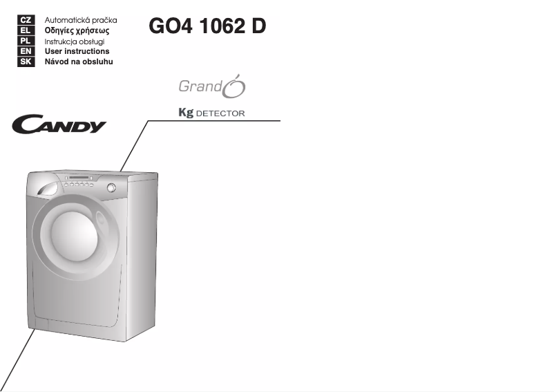 Page n°1 - Manuel utilisateur Candy GO 1062 D