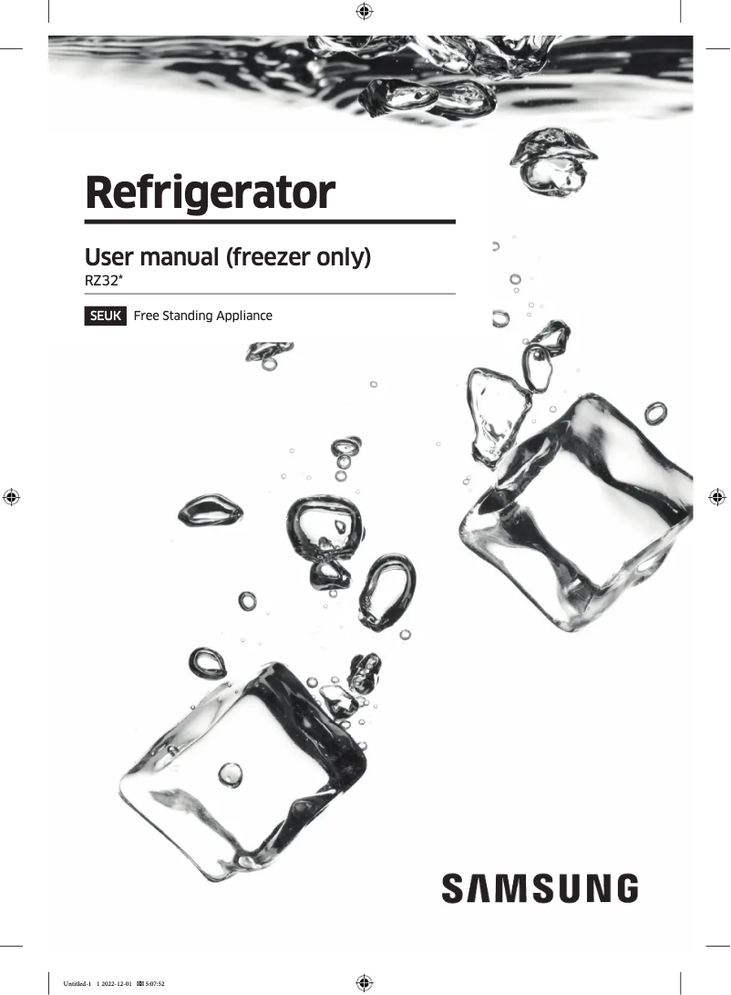 Page 1 de la notice Manuel utilisateur Samsung RZ32C7BDEB1