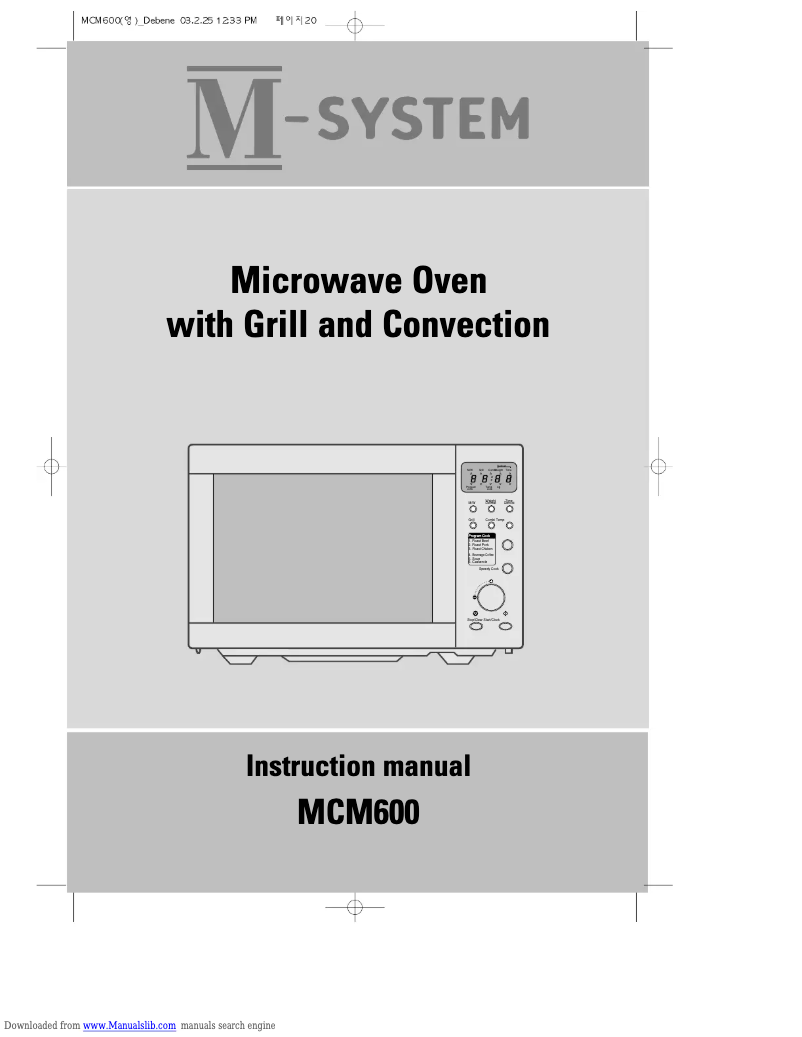 Page n°1 - Manuel utilisateur M-System MCM600
