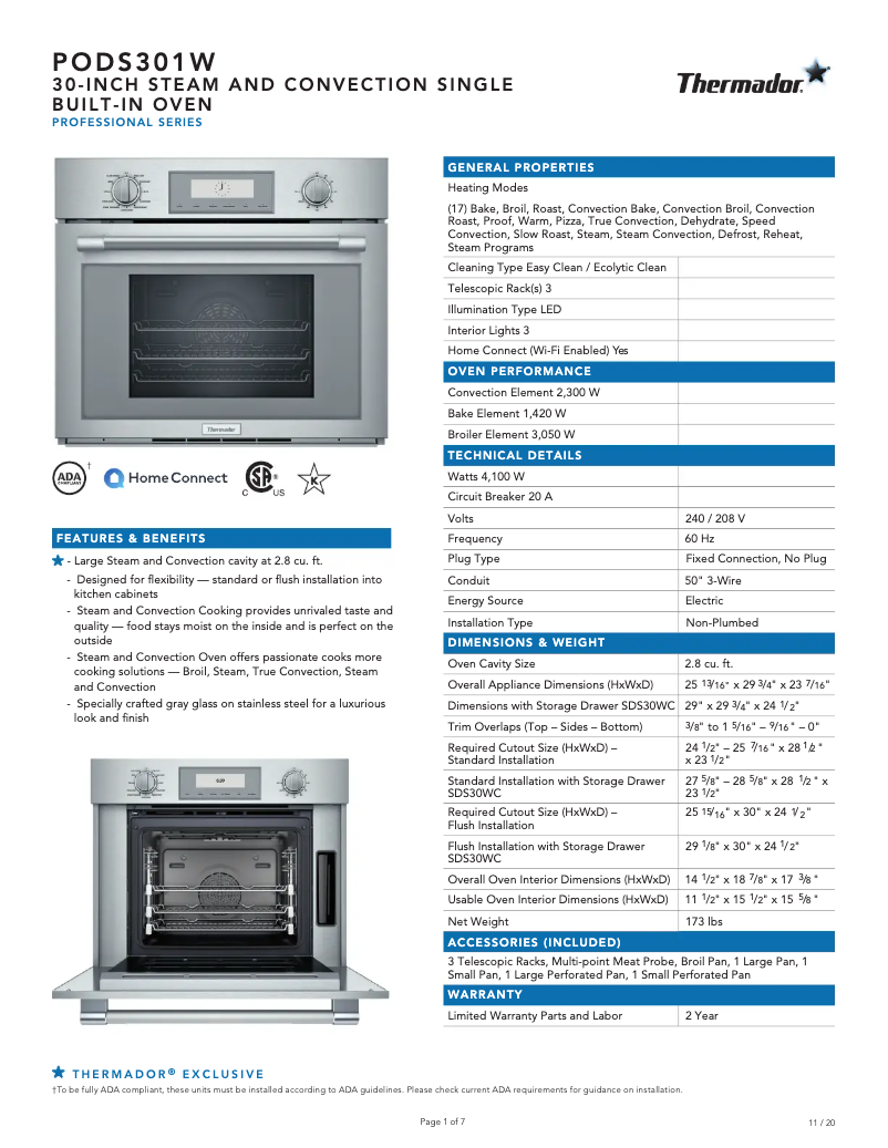 Image de la première page du manuel de l'appareil Professional PODS301W
