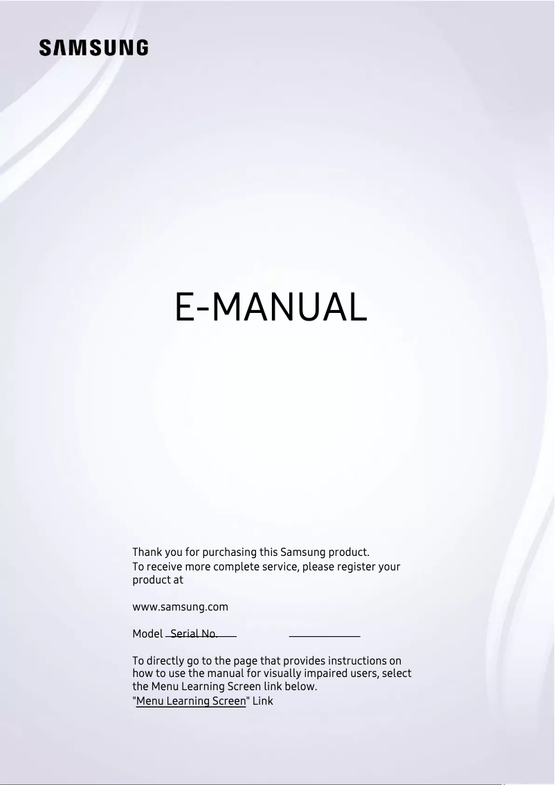Page 1 de la notice Manuel utilisateur Samsung QA65Q61BAG