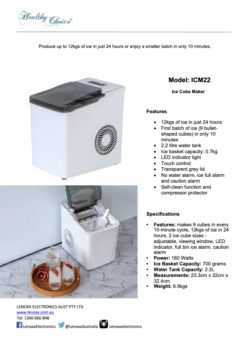 Image de la première page du manuel de l'appareil ICM22