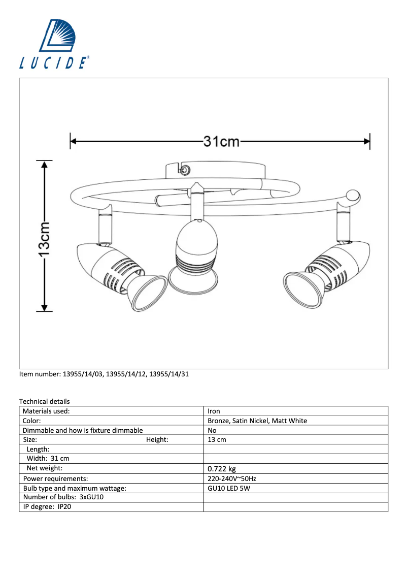 Image de la première page du manuel de l'appareil Caro 13955/14/03