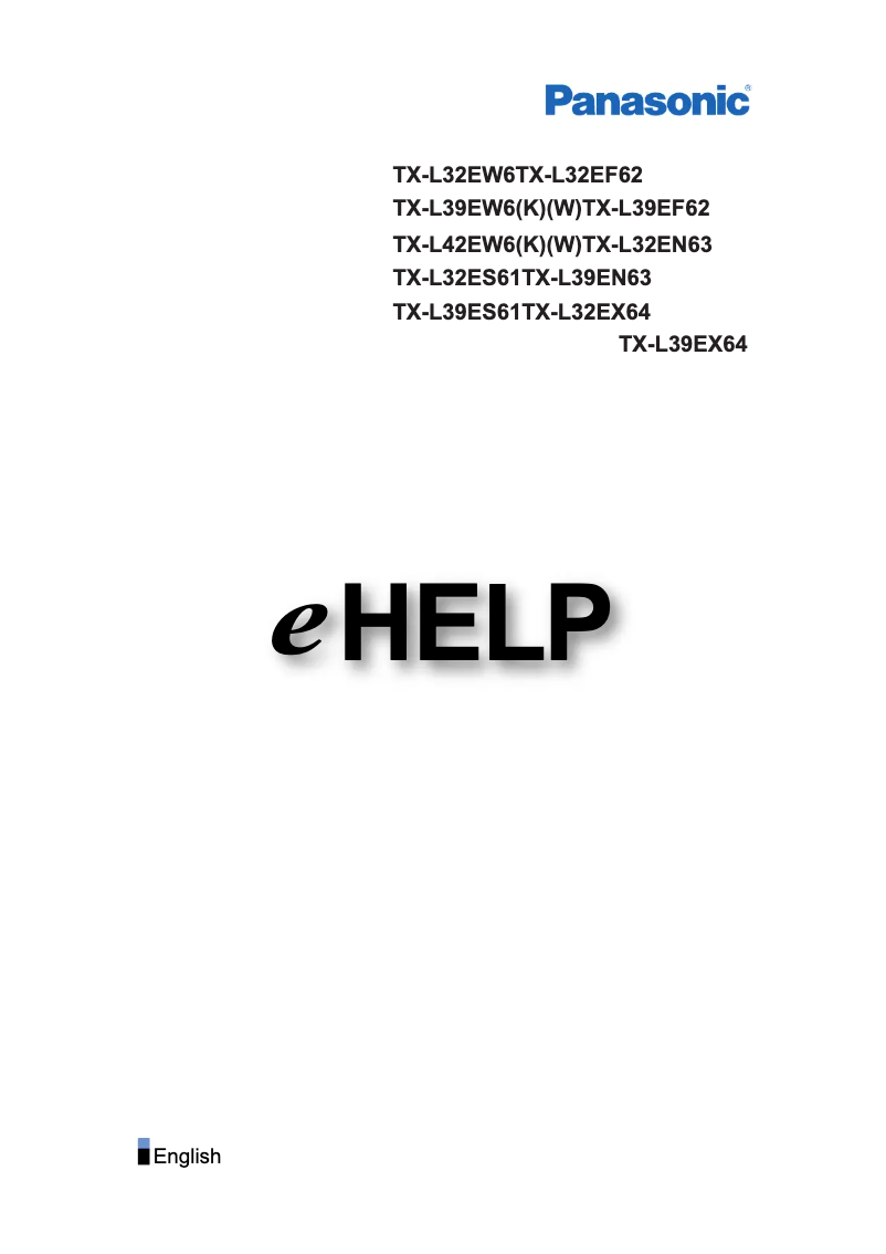 Page 1 de la notice Manuel utilisateur Panasonic TX-L32EN63