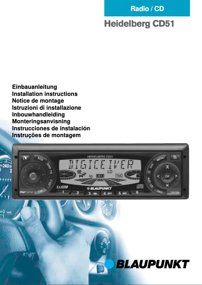 Page 1 de la notice Manuel utilisateur Blaupunkt Heidelberg CD51